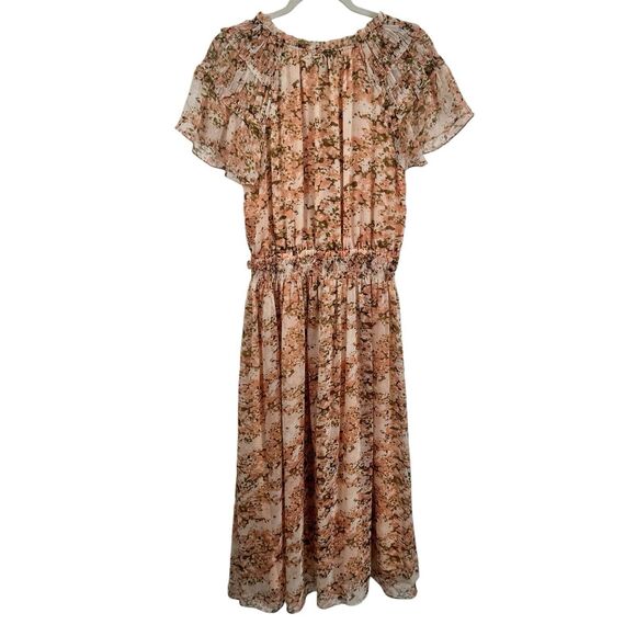 Current Air Orange Floral Maxi Dress Romantic Preppy Cottage Womens Medium - Picture 5 of 6